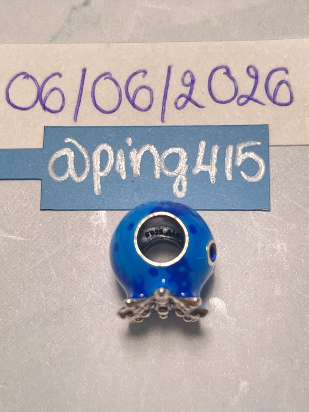 Pandora Ocean Bubbles & Waves Octopus charm - Picture 8 of 14